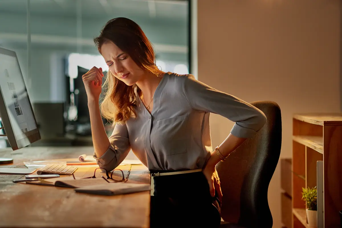 Businesswoman with neck pain